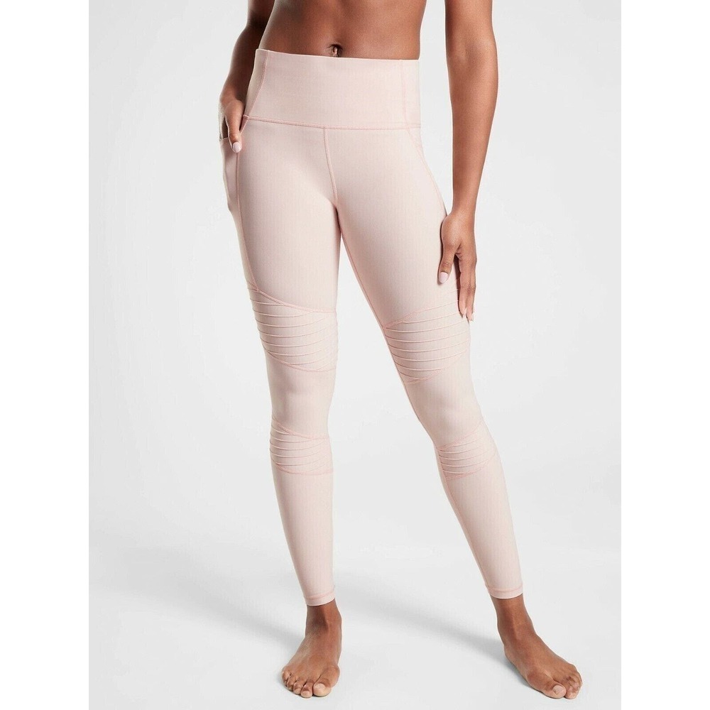 Athleta Powervita Inclination‎ Moto Tights Orchid Pink Side Pocket